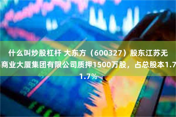 什么叫炒股杠杆 大东方（600327）股东江苏无锡商业大厦集团有限公司质押1500万股，占总股本1.7%