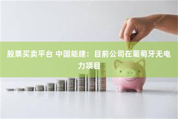 股票买卖平台 中国能建：目前公司在葡萄牙无电力项目