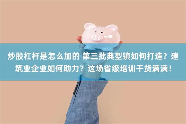 炒股杠杆是怎么加的 第三批典型镇如何打造？建筑业企业如何助力？这场省级培训干货满满！