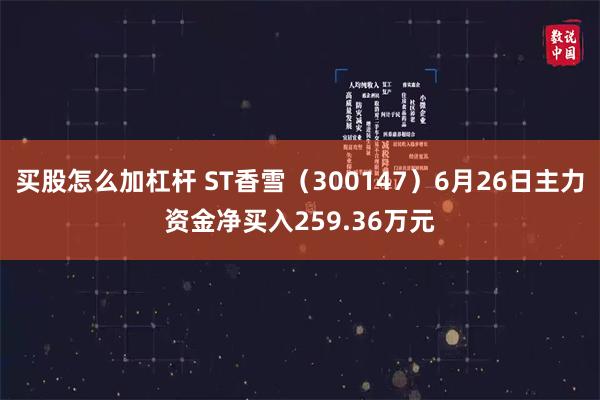 买股怎么加杠杆 ST香雪（300147）6月26日主力资金净买入259.36万元