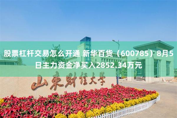 股票杠杆交易怎么开通 新华百货（600785）8月5日主力资金净买入2852.34万元