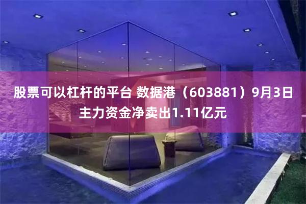 股票可以杠杆的平台 数据港（603881）9月3日主力资金净卖出1.11亿元