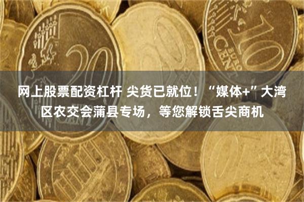 网上股票配资杠杆 尖货已就位！“媒体+”大湾区农交会蒲县专场，等您解锁舌尖商机