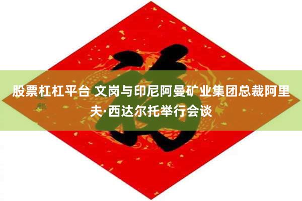 股票杠杠平台 文岗与印尼阿曼矿业集团总裁阿里夫·西达尔托举行会谈