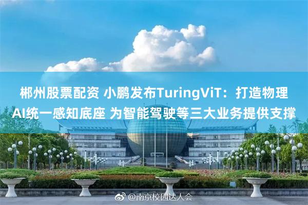 郴州股票配资 小鹏发布TuringViT：打造物理AI统一感知底座 为智能驾驶等三大业务提供支撑