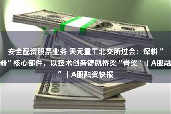 安全配资股票业务 天元重工北交所过会：深耕“大国重器”核心部件，以技术创新铸就桥梁“脊梁”丨A股融资快报
