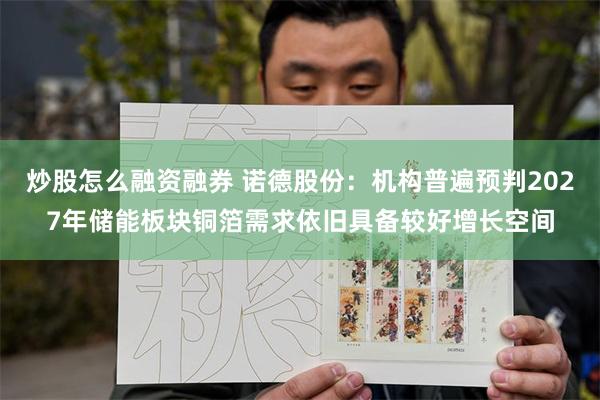 炒股怎么融资融券 诺德股份:机构普遍预判2027年储能板块铜箔需求依旧具备较好增长空间