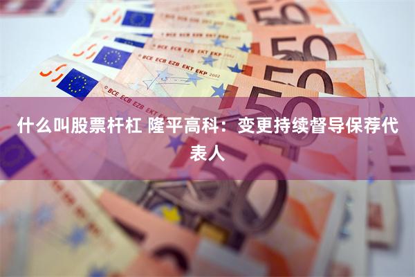 什么叫股票杆杠 隆平高科：变更持续督导保荐代表人