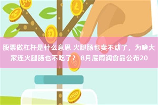 股票做杠杆是什么意思 火腿肠也卖不动了，为啥大家连火腿肠也不吃了？ 8月底雨润食品公布20