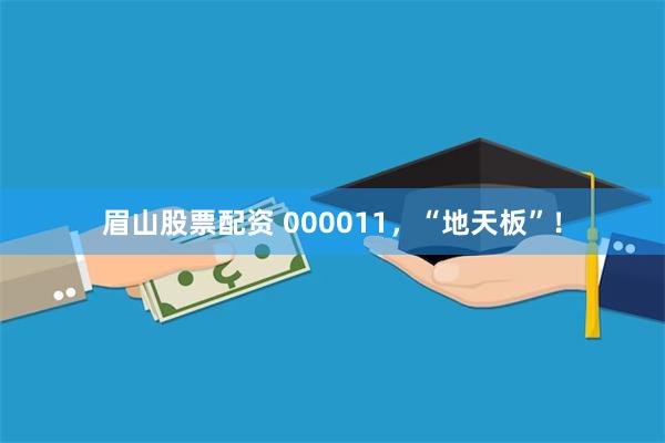 眉山股票配资 000011，“地天板”！