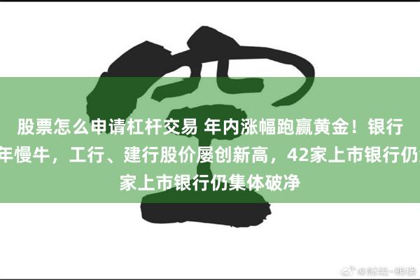 股票怎么申请杠杆交易 年内涨幅跑赢黄金！银行股走出5年慢牛，工行、建行股价屡创新高，42家上市银行仍集体破净